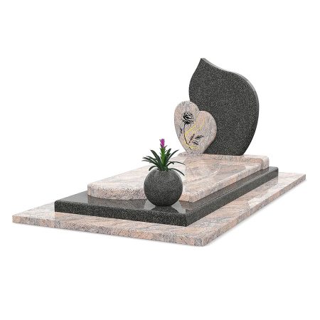 Monument funéraire cœur rose